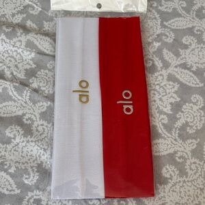ALO Yoga Red and White Hair Bands